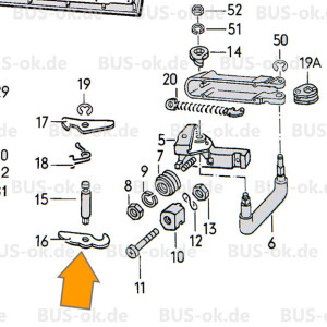 T2 Bay Lower Locking Level Sliding Door Hinge Orig. VW...