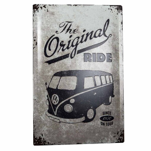 Blechschild "The original ride" mit VW-Bus T1...