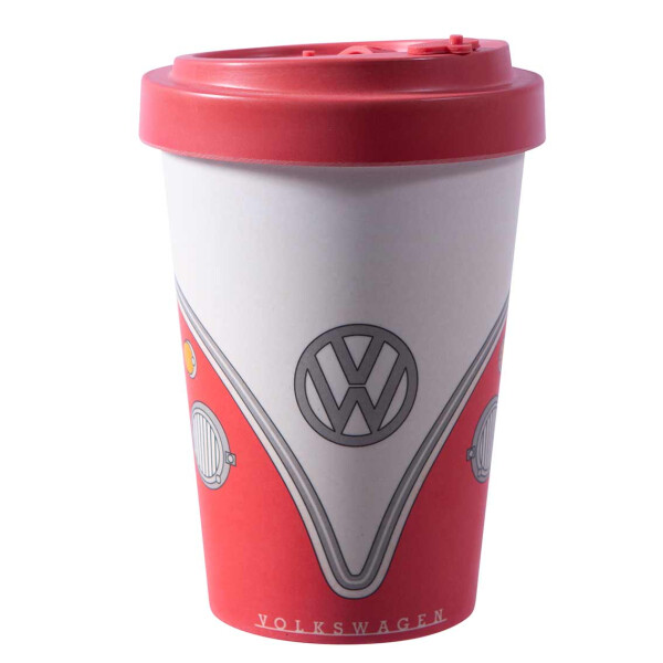 T1 Vw Kaffeebecher Mit Deckel Im Bulli Style Rot Aus Nachhaltigem Ba 12 24