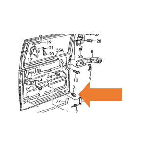 T4, T5 / T6 Rubber buffer sliding door orig. VW OEM...