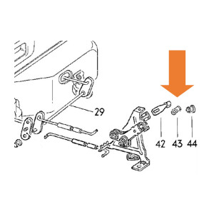 Type2 bay, clip for heater lever 8.67 - 7.71 OEM partnr....