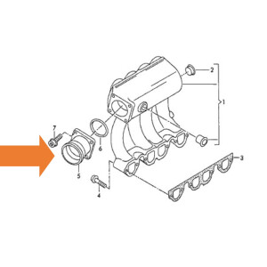 T4 Saugstutzen 1,9l D AJA orig. VW Verglnr. 028129637G